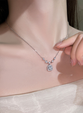 【自营】daisy beauty999纯银方糖项链女高级感锆石甜酷锁骨链女