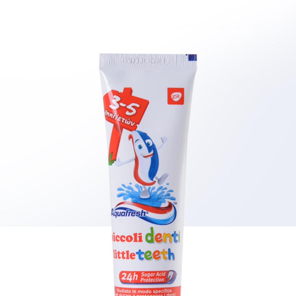 意大利进口 aquafresh 三色牙膏 3-5岁可吞咽儿童牙膏50ml美白