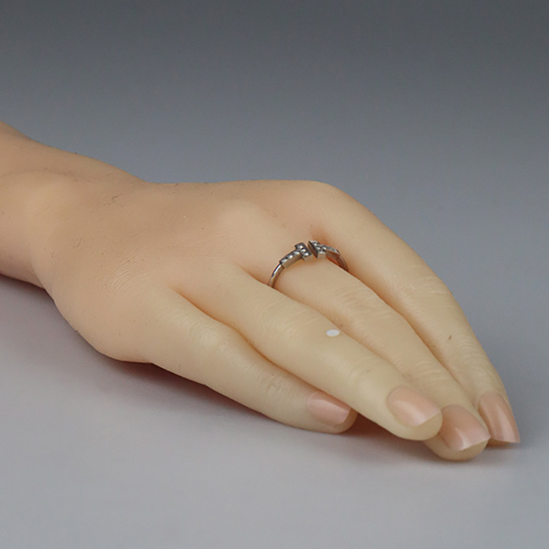 Second-hand 95 new TIFFANY (Tiffany) T series diamond coil ring 750 white gold No. 56