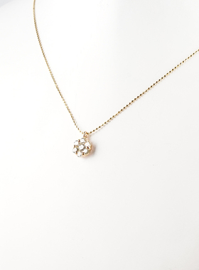 【自营】中古95新日本进口商品花形群镶钻石K18玫瑰金45cm项链