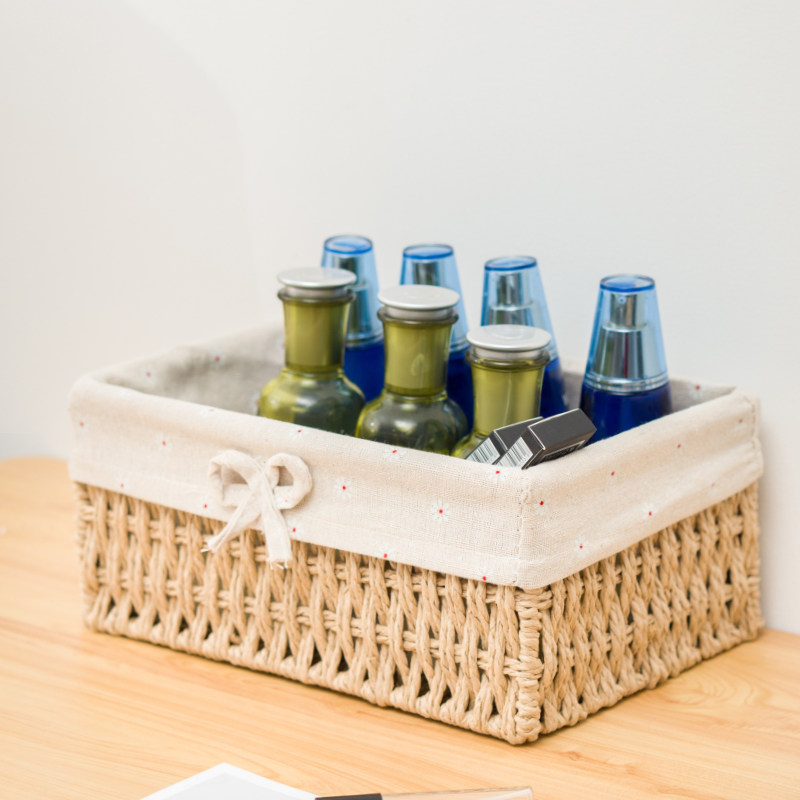 藤编收纳篮桌面零食收纳化妆品钥匙干果收纳盒框收纳箱编织收纳筐,淘宝优惠券,粉丝福利购,淘宝优惠卷