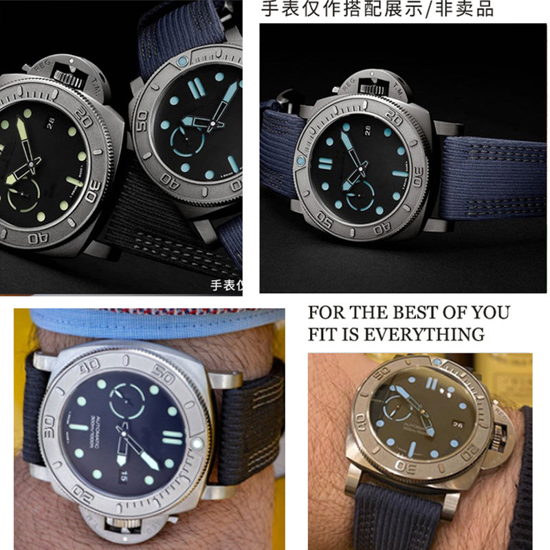 尼龙手表带沛纳海潜行441帆布表带 瑞途手表配件