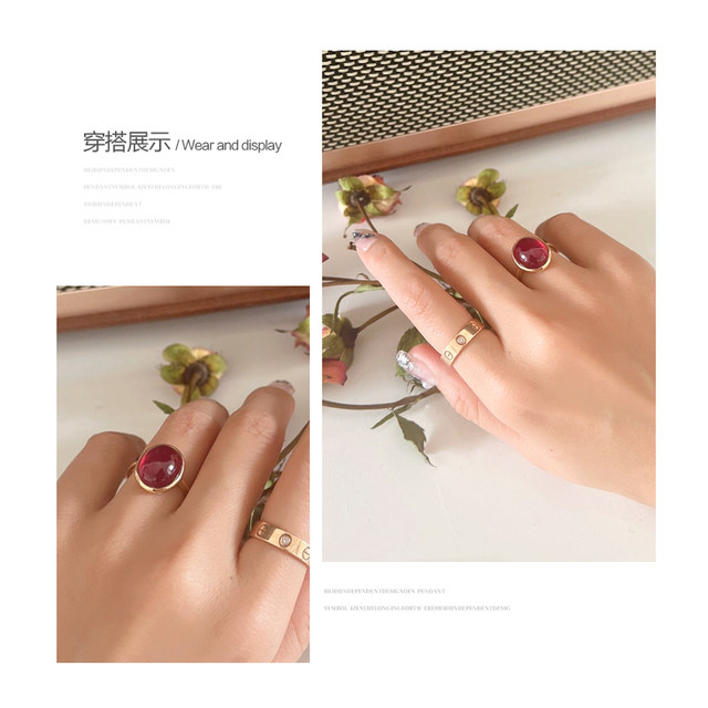 18k gold large ruby ring for mom