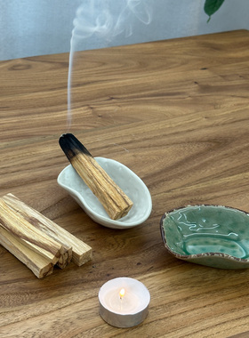 手作复古陶瓷香薰燃烧盘香托
