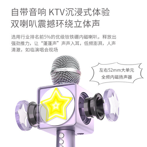 WooHoo话筒音响一体麦克风无线家用智能语音手机蓝牙直播车载k歌 - 图1