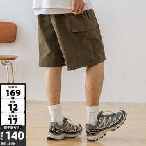 714street Mens Tooling Shorts Summer Tide Cards 50% Pants Running Sports Pants Day Ensemble Casual Pants