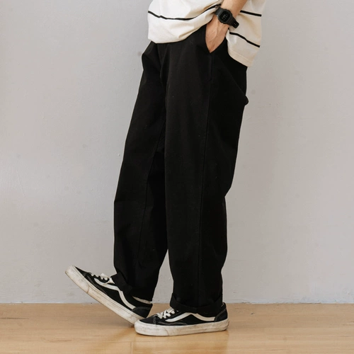 714street, японские весенние хаки штаны, свободный прямой крой