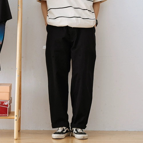 714street, японские весенние хаки штаны, свободный прямой крой