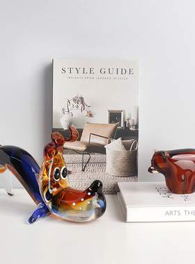 玻璃小狗狗摆件北极熊工艺品手工艺术家居摆件网红酒柜办公室摆设