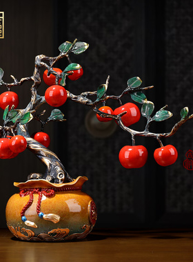 黎采黄铜中式玄关装饰摆件