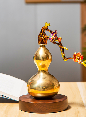 乔迁礼品玄关珐琅黎采全铜新中式