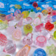New high transparent large fruit blind bag simulation resin ice transparent lemon watermelon fruit model computer desktop small ornaments