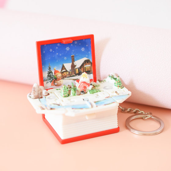 3D three-dimensional folding explosive book keychain