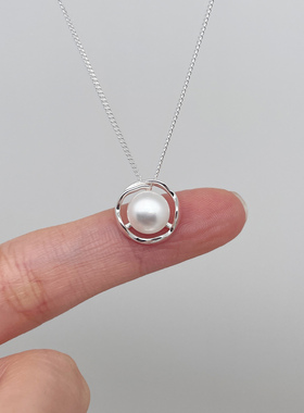S925纯银淡水珍珠项链轻奢锁骨链