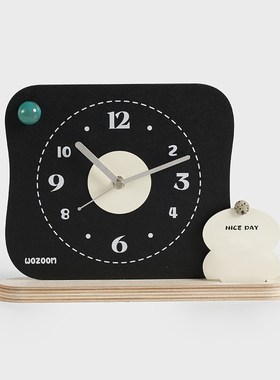 WOZOOM入户玄关温湿度桌面摆件客厅电视柜摆台式时钟装饰品