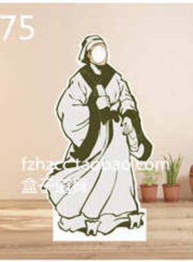 异形KT板古风汉服人物卡通人形人像镂空挖脸互动拍照立牌道具定制