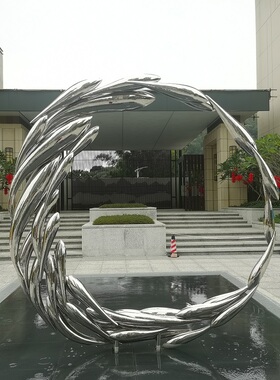 东莞 梅州方凯迪制作不锈钢圆形户外水池摆件 广场大型雕塑定制