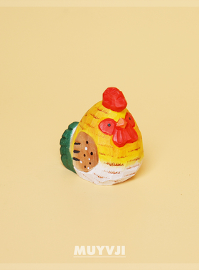 大吉大利手工木雕咕咕鸡桌面小摆件治愈系办公室工位解压装饰礼物