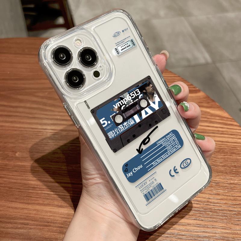 适用于苹果14promax手机保护壳新款iphone13高级感11pro录音带12ins周杰伦jay同款7文艺8plus男x女生xr情侣xs