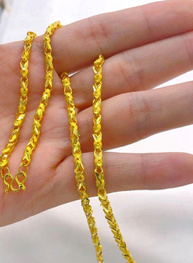 久不掉色沙仿真金项链纯金色首饰