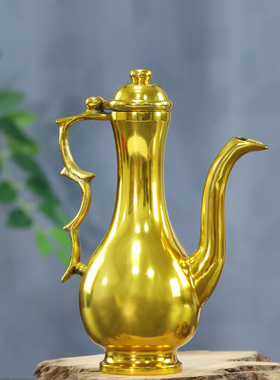 拜神茶杯酒杯碗一套供佛纯铜摆件拜祖先门口土地财神地主酒壶筷子