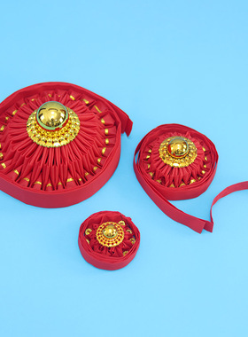 拜神金花神红潮州拜老爷用品神龛神台柜雀尾潮汕大金花球挂红凤尾