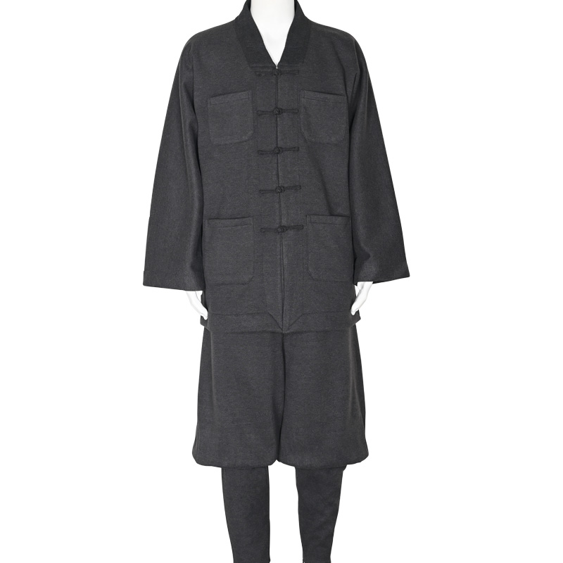 真如界僧服冬季新品麦穗绒短褂免绑腿套装加绒加厚长褂保暖男女厚 - 图3