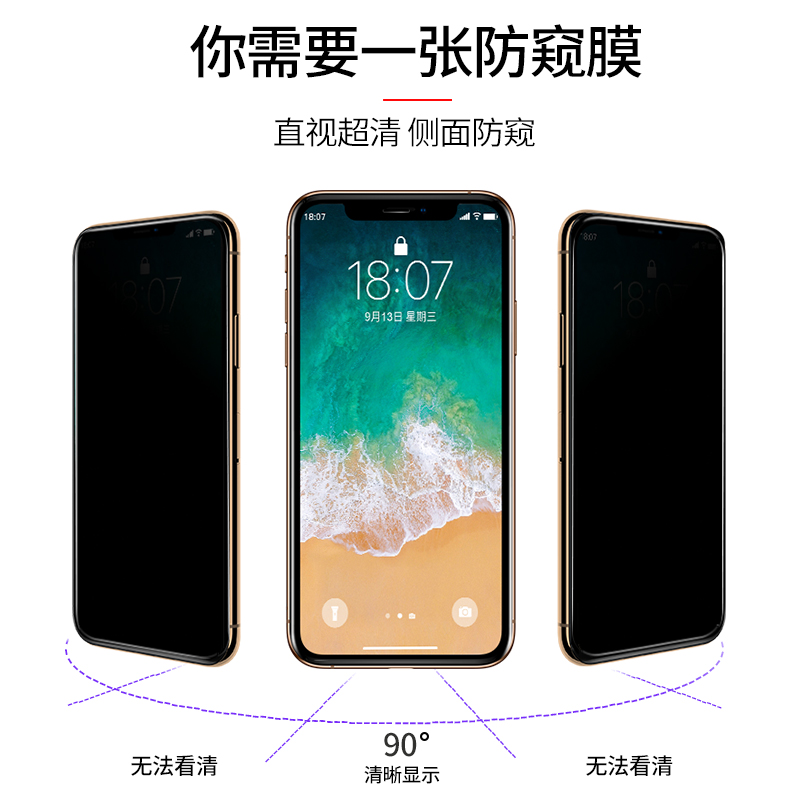 适用iphone11防窥钢化膜xr苹果x防偷窥14防窥膜12pro全屏13手机mini防摔xs屏幕max贴膜十一8plus偷窥7p挡抗摔 - 图0