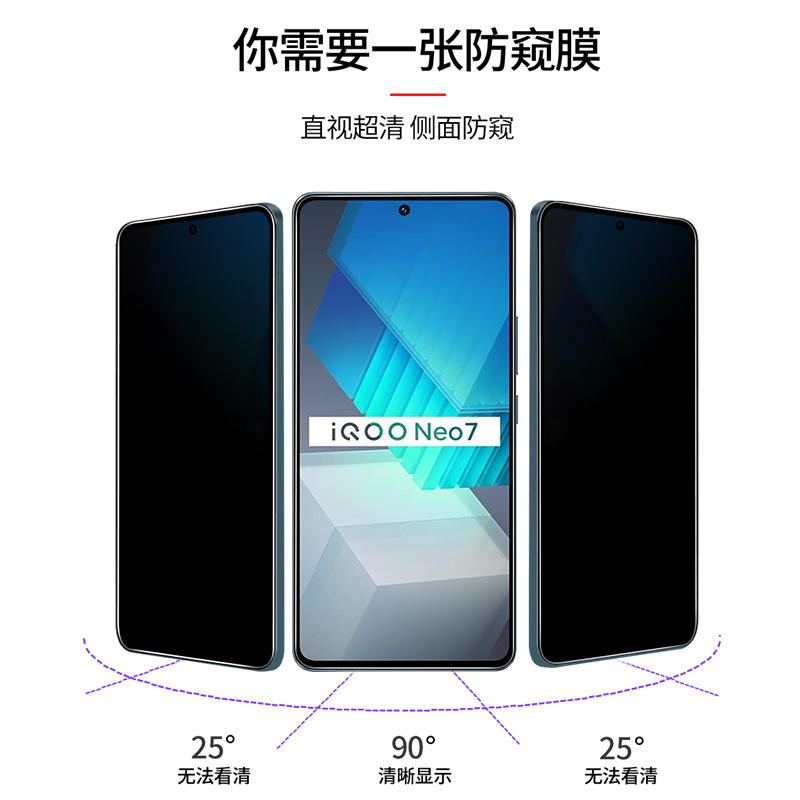 适用iqooneo7钢化膜防窥vivoiqooneo7se全屏覆盖手机贴膜竞速版iqneo7防窥膜iqneo7se防偷窥neo7爱酷iqoonoe7 - 图1