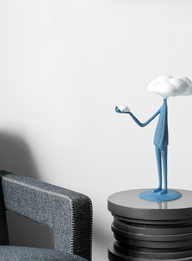 现代轻奢样板房间金属人物雕塑摆件售楼处客厅玄关柜桌面软装饰品