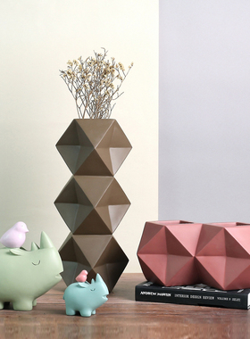 创意桌面样板间客厅几何插花摆件