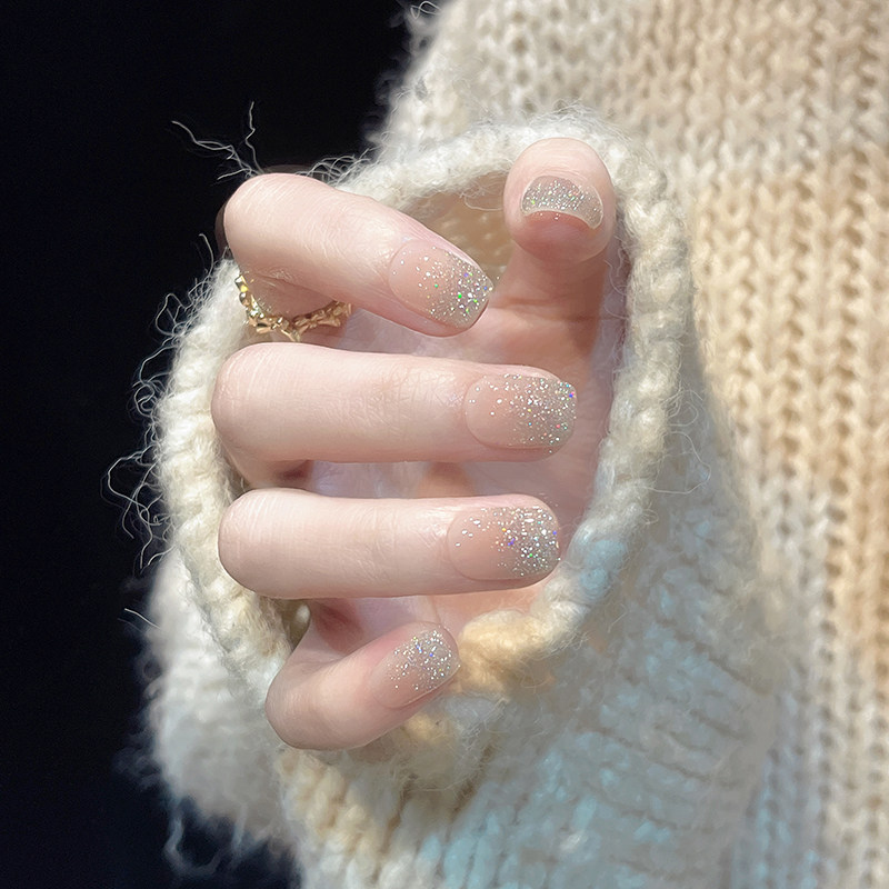 纯手工穿戴甲2026年新款法式短款猫眼裸色高级感轻奢新娘银河遐想,淘宝优惠券,粉丝福利购,淘宝优惠卷