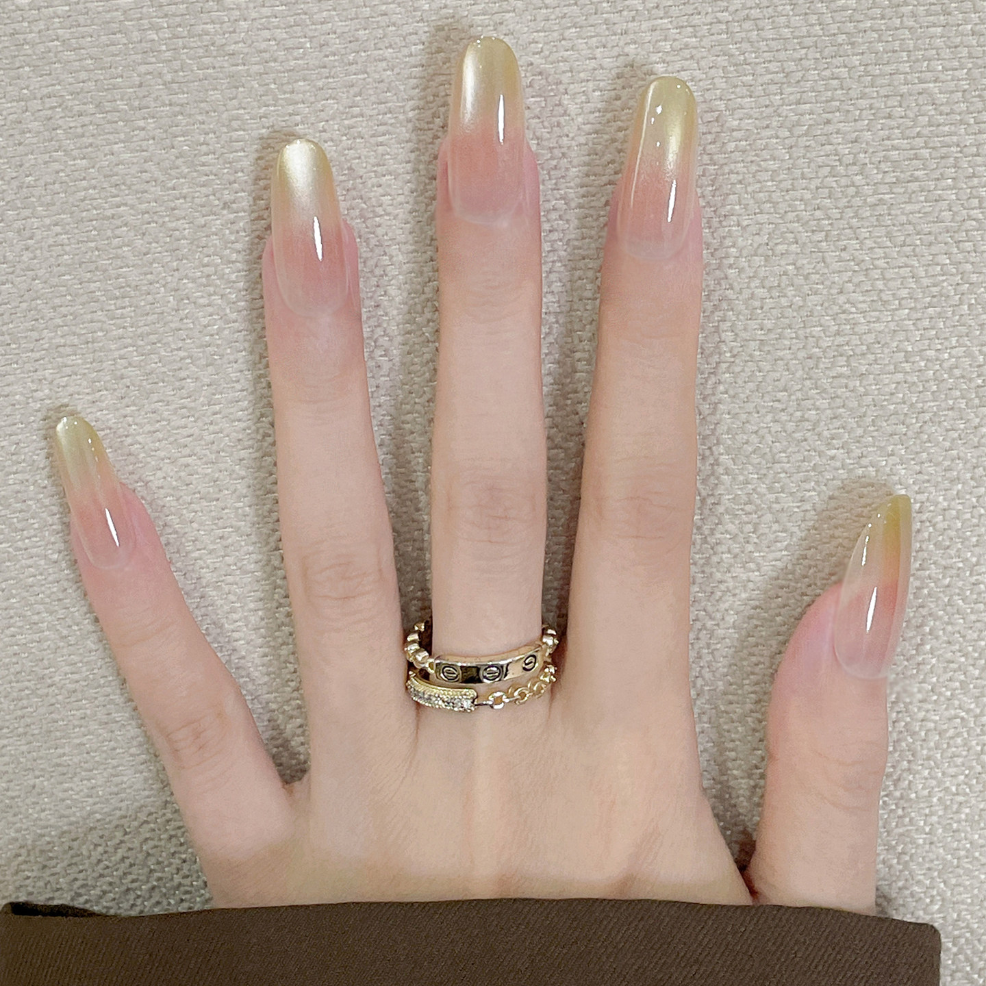 纯手工穿戴款美甲中长款裸色渐变显白猫眼2026新款高级感逐梦精灵,淘宝优惠券,粉丝福利购,淘宝优惠卷