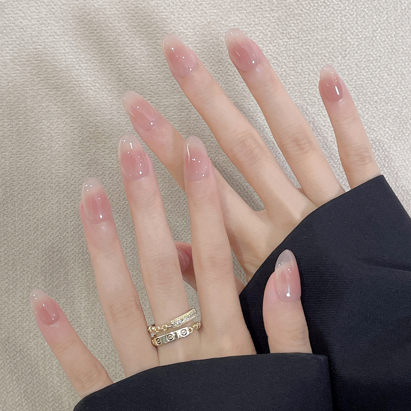 纯手工穿戴甲短款学生党2026新款高级感裸粉色温柔美甲贴片西西娅,淘宝优惠券,粉丝福利购,淘宝优惠卷