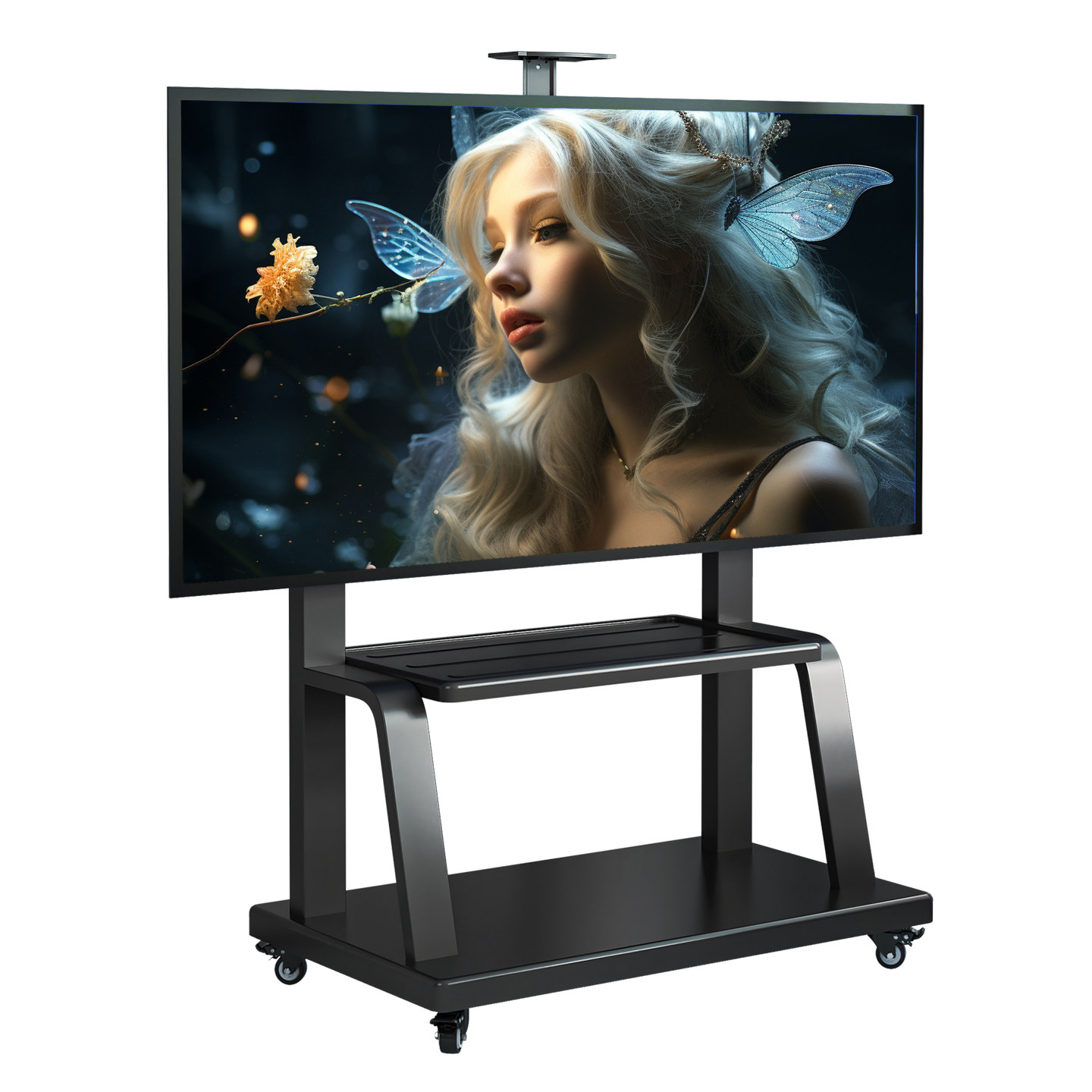 The mobile TV cart can lift 40-100 inches