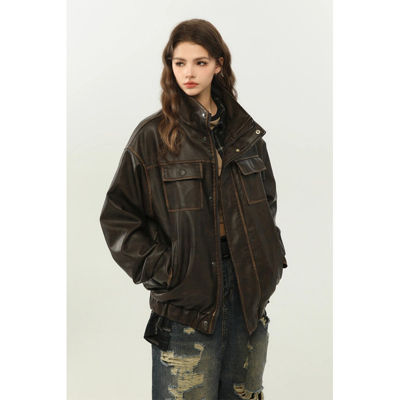 美式复古美拉德皮衣外套男女2024新款秋冬季加绒加厚棉服PU皮夹克,淘宝优惠券,粉丝福利购,淘宝优惠卷