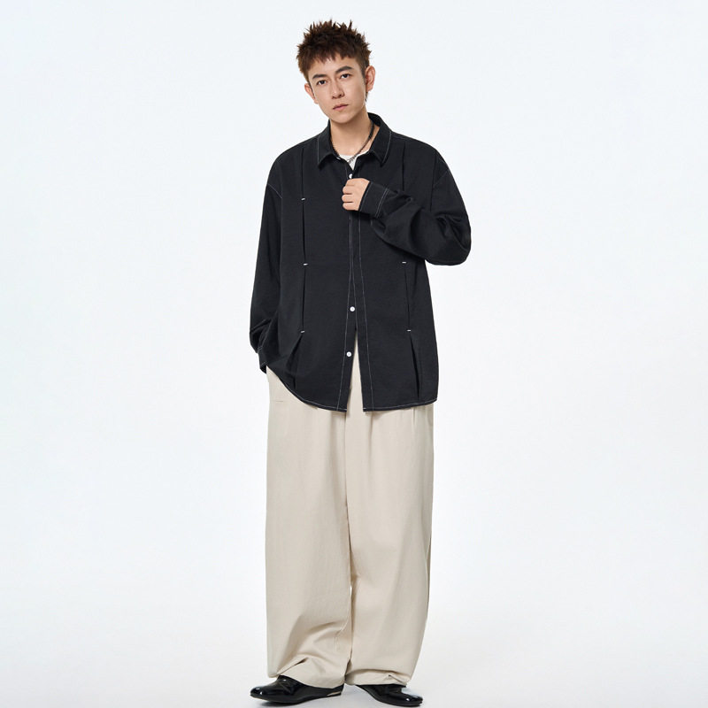 新款春秋男士长袖衬衫宽松休闲百搭中青年衬衣外套潮帅气上衣,淘宝优惠券,粉丝福利购,淘宝优惠卷