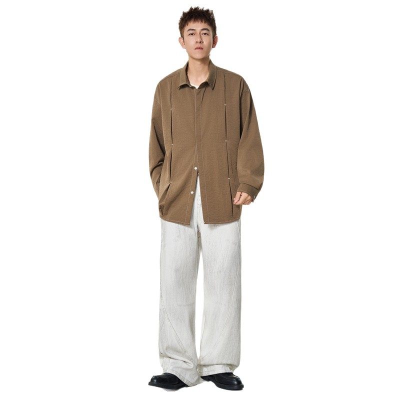 新款春秋男士长袖衬衫宽松休闲百搭中青年衬衣外套潮帅气上衣,淘宝优惠券,粉丝福利购,淘宝优惠卷