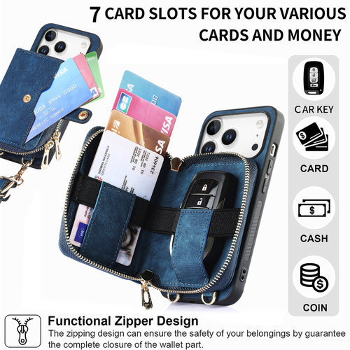 适用苹果17promax卡包手机壳14plus可插卡15带卡槽16e斜跨背带11零钱包13promax保护套XR女XSmax新款12大容量 - 图0