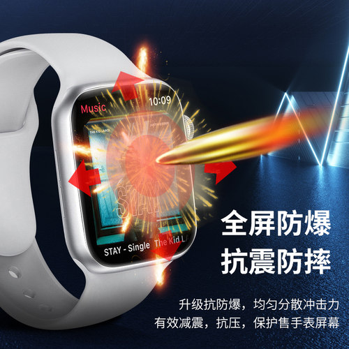 reumis适用applewatch7/8膜iwatch6代全屏44mm软膜苹果手表3/4钢化膜es7水凝iwatch全包iwatch4屏幕5/4/1保护 - 图2