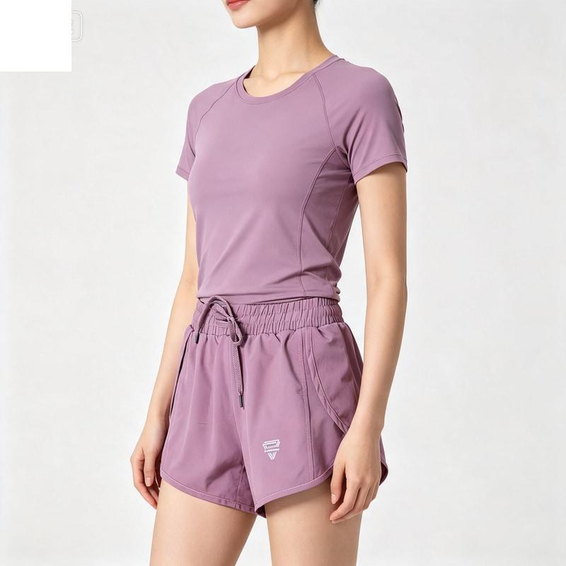 Sports shorts for women, summer thin, quick-drying, fake two-piece breathable fitness pants, anti-exposure, slimming, running and aerobics sports pants