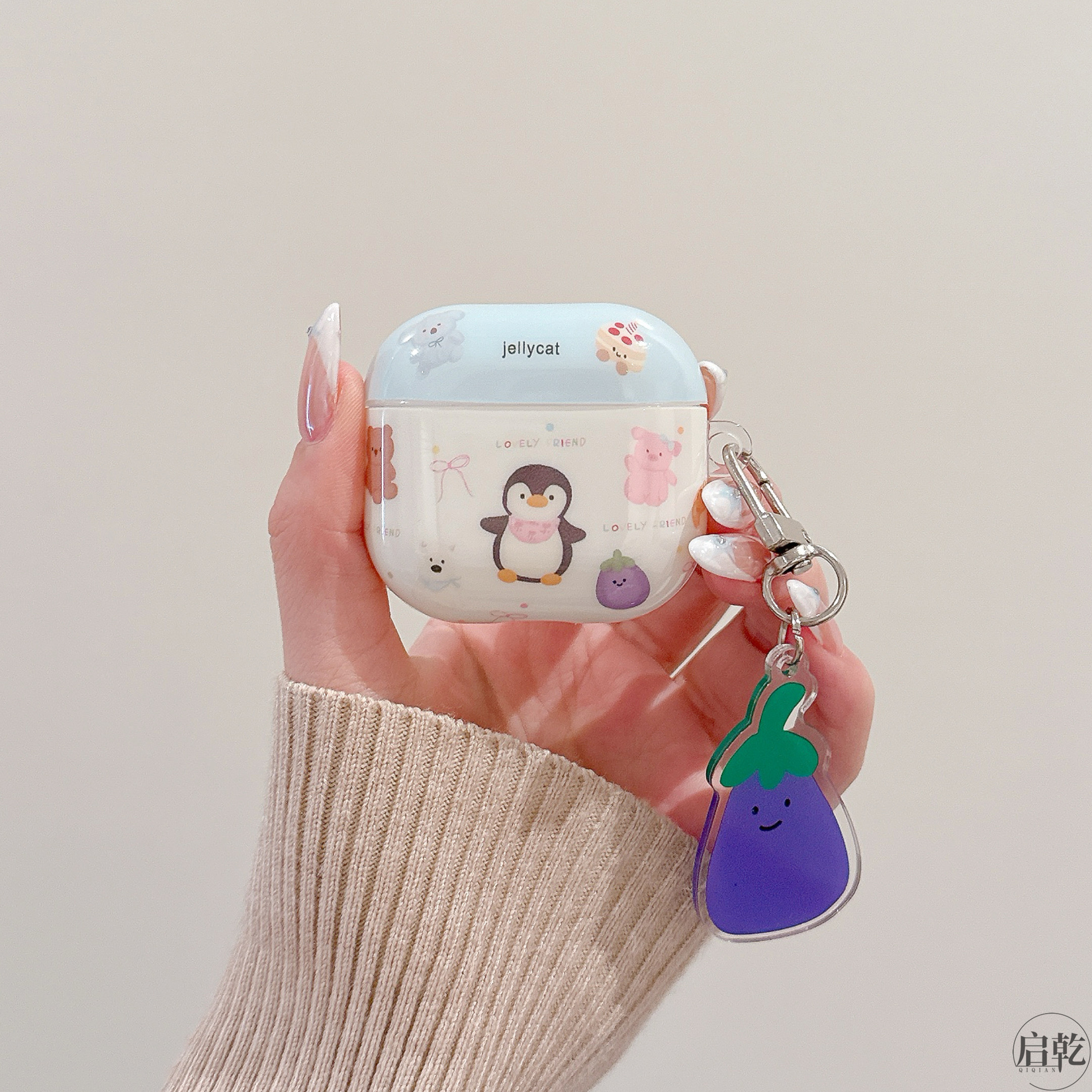 启乾 jellycat小动物茄子挂件Airpods4/3耳机保护壳套2pro二三代新款适用苹果无线蓝牙硅胶软壳少女可爱卡通-图0