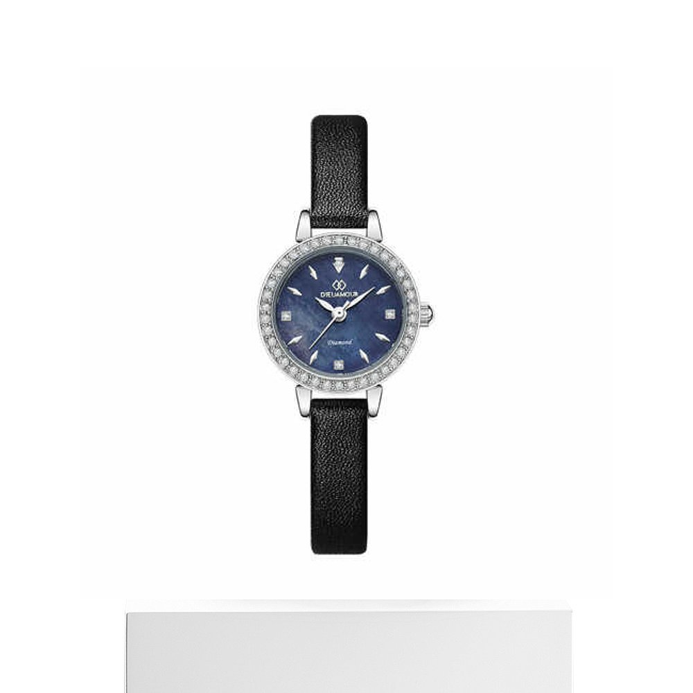 韩国直邮[Diua Mor]女士皮革表带 DAW3101L-BK菱形手表-图3
