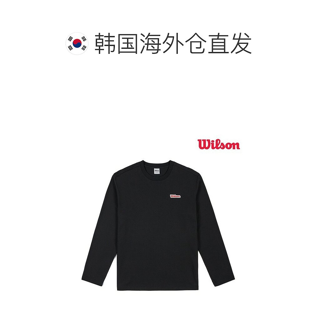 韩国直邮Wilson运动T恤棉/長袖T卹/正品/7657/黑色/長袖-图1