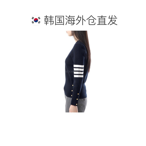 韩国直邮Thom Browne汤姆布朗TB针织衫女款FKA239A圆领黑色羊毛 - 图1