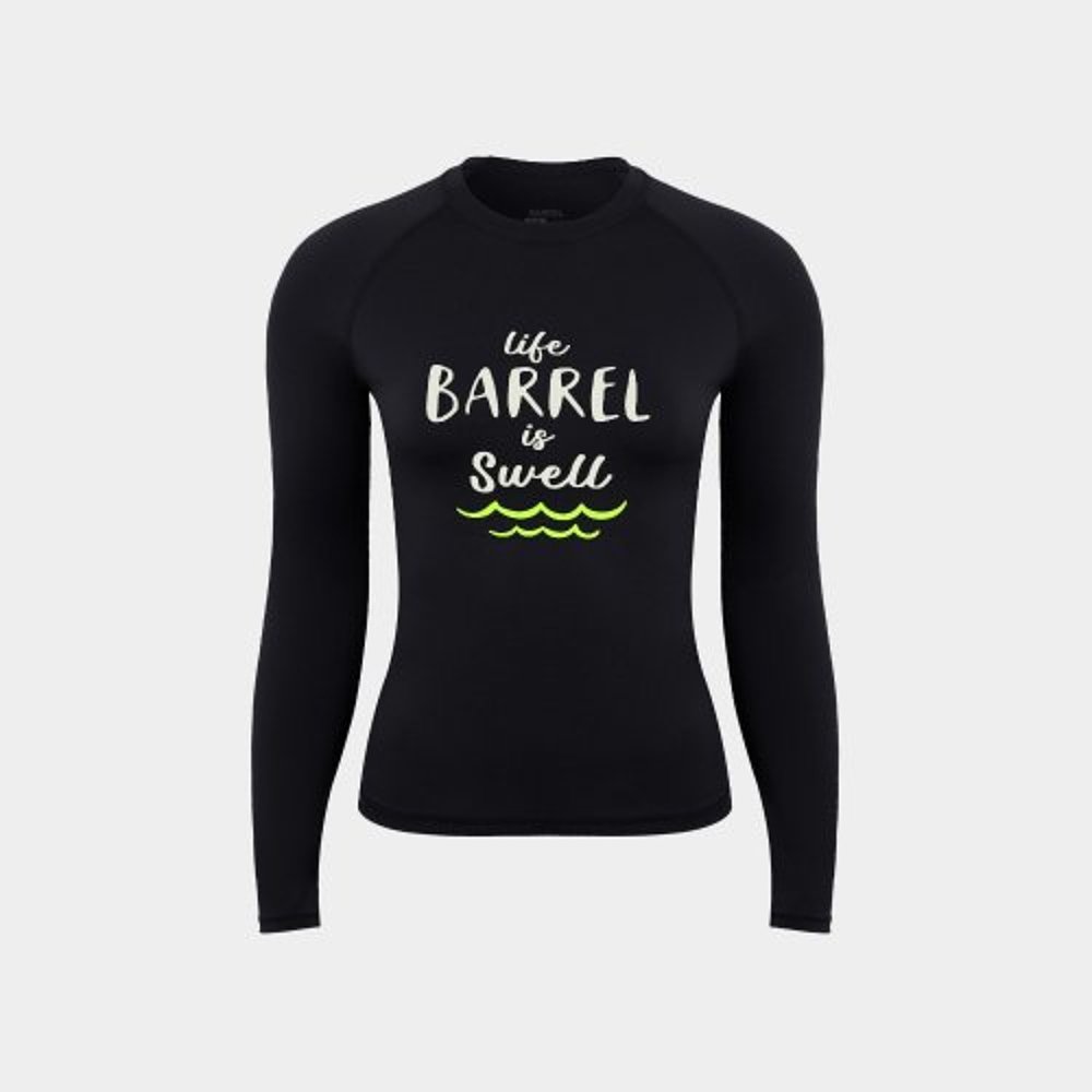 韩国直邮BARREL女士时尚防晒服WOMEN VIBE SWELL RASH GUARD BLAC-图2