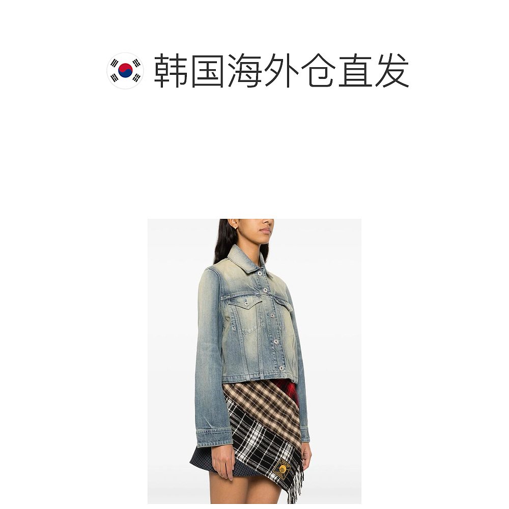 韩国直邮KENZO24SS夹克女FE52DV2456I7STONE BL DIRTY BLUE DENIM - 图1