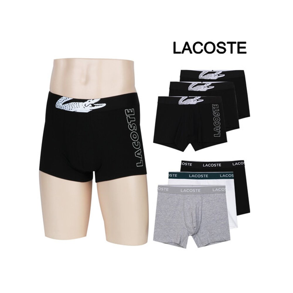 韩国直邮[LACOSTE] 男士 内衣 平角内裤 3个装 2种 选1 - 图0