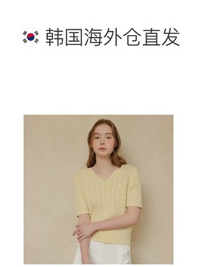 韩国直邮[[LOOKAST]] [HARRY] 麻花纹 V领 针织衫_黄色/HARRY CAB