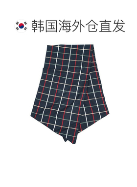 韩国直邮Engineered Garments 长款海军蓝棉质窗格纹围巾 (24S1H0